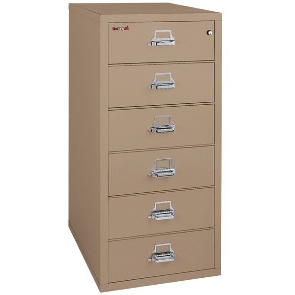 Fireking 6 Drawer, 1 Hr Fire, Vertical, 25" wide for Card Check & Notes Taupe 6-2552-CTA - main