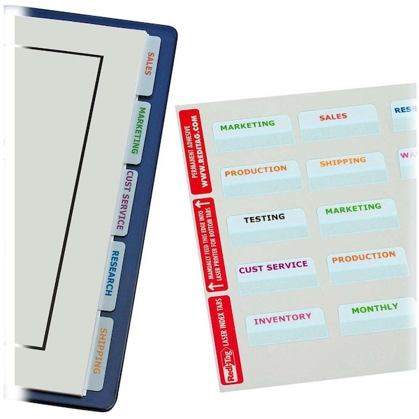 Redi-Tag Printable Laser Tabs, 2" x 7/8", White, 300 Tabs/Pack 39170 - main