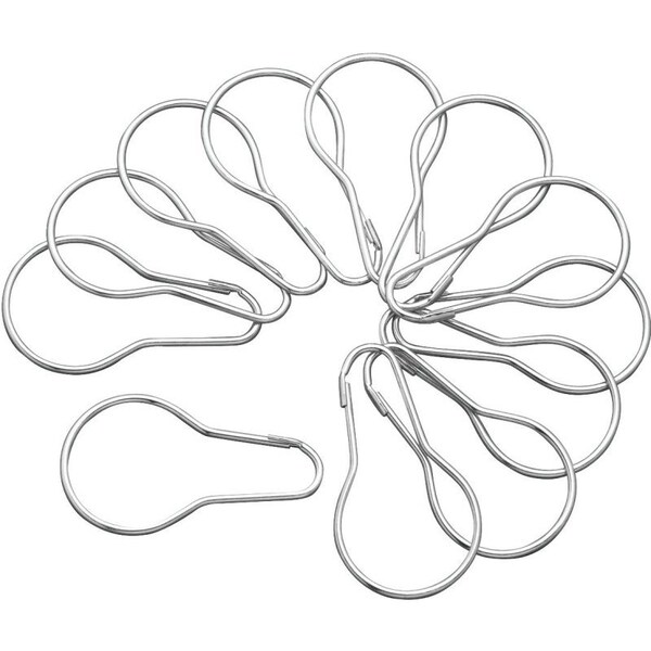 Plumb Pak Shower Curtain Pin, 1-3/8 in Opening, Steel, Bright, 3 in W, 5-1/4 in H PP825-25 - main