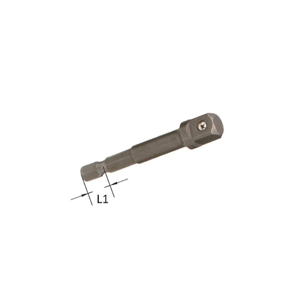 Genius Tools 1/4in Hex Dr. 1/4in Square Dr. Spinner Handle 65mmL 27206A - main