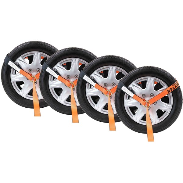 Mytee Products 2 in x 12 ft Winch Lasso Strap w/ inO in Ring, High Abrasion Orange, Cordura Sleeve, 3333 lbs, 4PK WS212O-HAx4 - main