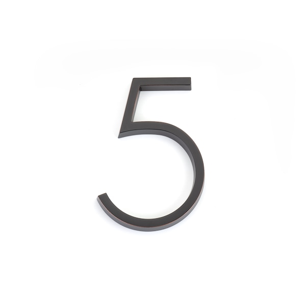 Emtek 7in Modern # 5 House Number Oil Rubbed Bronze Finish 2835US10B - main