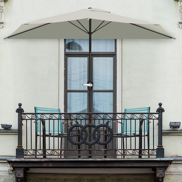 Pure Garden 9 Ft Semicircle Patio Umbrella, Tan 50-145-T - main