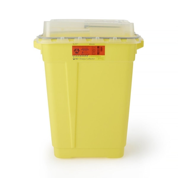 Bd Chemotherapy Waste Container Yellow Base 26-1/4 Hx20 Wx14-3/4 D Inch Vertical Entry 19 Gallon, 5PK 305613 - main