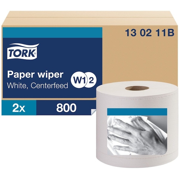 Tork Tork Paper Wiper Centerfeed White W1, Multipurpose, 2 x 800 Sheets, 130211B, PK2 130211B - main
