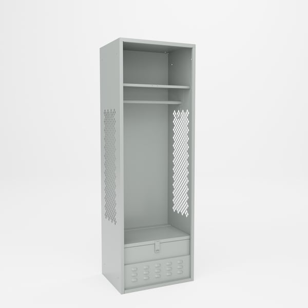 Pucel Athletic Gear Locker, 24 in W x 72 in H x 18 in D, Foot Locker, Gray GL-2472-18-F - main