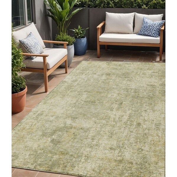 Homeroots 5' X 8' Sage And Beige Abstract Washable Indoor Outdoor Area Rug 630538 - main