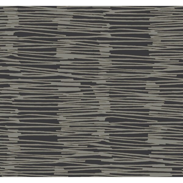 York Wallcoverings Water Reed Thatch Black and Gold Wallpaper AG2095 - main