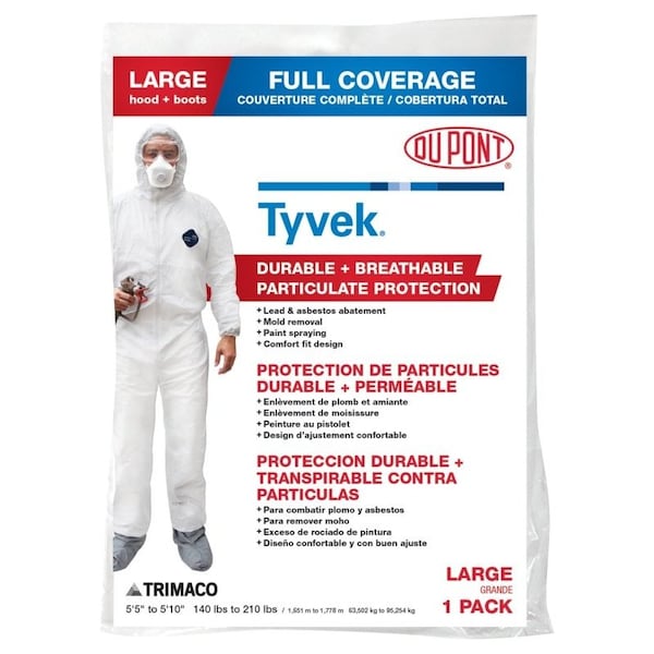 Triamco COVERALL TYVEK LG W/B&H 141222/12 - main