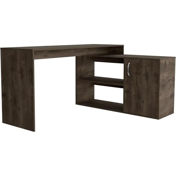 Homeroots 60" Dark Brown Wood Credenza Desk 477846 - main