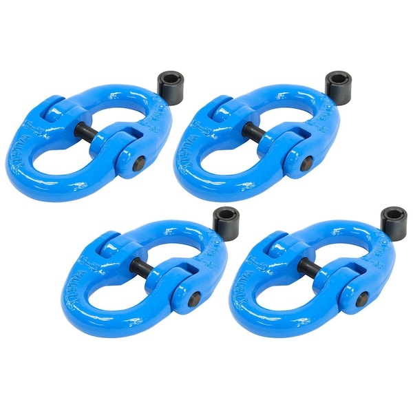 Mytee Products G100 1/2in Forged Alloy Steel Hammerlock Coupling Link - BLUE, 15,000 lbs WLL, 4PK G100-CL-12x4 - main