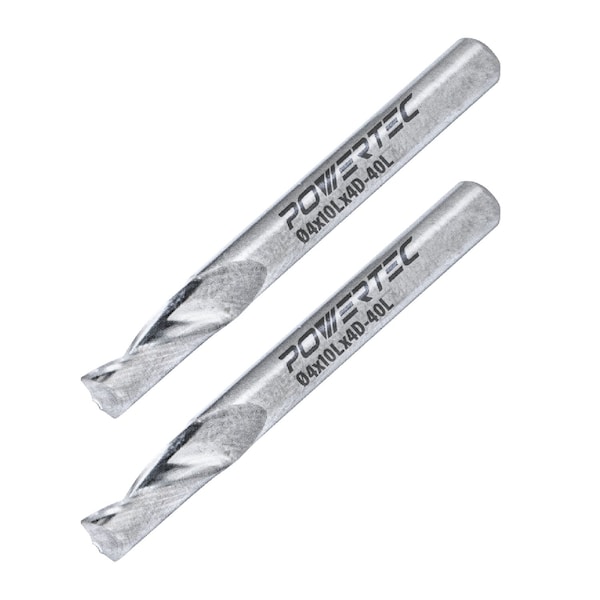Powertec Single Flute End Mill 5/32 in. Spiral Router Bit, 5/32 in. Shank, 25/64 in. Cutting Length, 2PK 73041-P2N - main