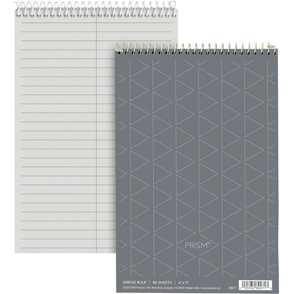 Tops Business Forms TOPS, PRISM STENO BOOKS, GREGG RULE, 6 X 9, GRAY, 4PK 80274 - main
