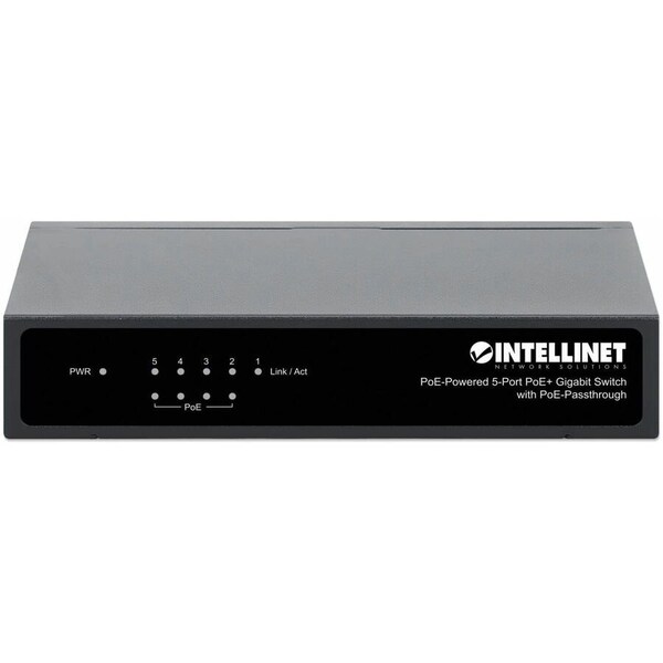 Intellinet Network Solutions POE-POWERED 5-PORT GIGABIT SWITCH WITH POE PASSTHROUGH. 4 X PSE POE PORTS, 1 X P 561082 - main