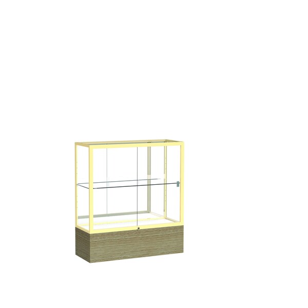 Ghent 40''H x 36''W x 14''D Reliant Driftwood Oak Display Case w/ Mirror Back & Champagne Frame 2281MB-GD-DK - main
