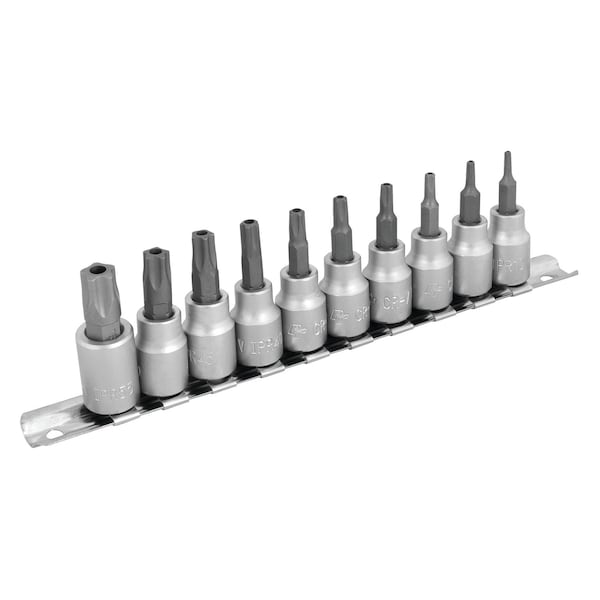 Performance Tool 10 pc. Socket Set, 3/8 in. Drive, IPR Pentalobe, Storage Rail W80564 - main
