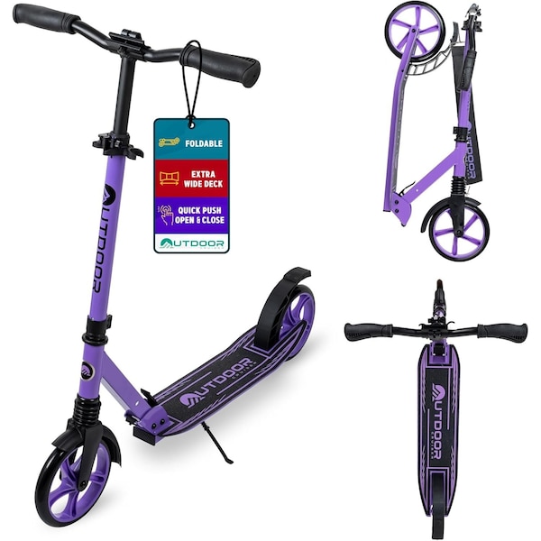 Outdoorcruiser Outdoor Cruiser Kick Scooter, Ages 6+, 240 LBS Max, Foldable, 8in. Wheels, Suspension, Purple OCTENS917 - main