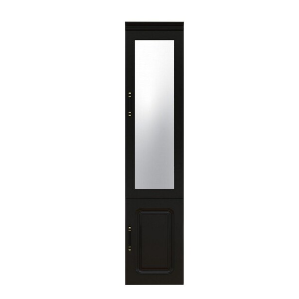 Homeroots 71" Black Wood Mirrored Two Door Combo Dresser 617970 - main
