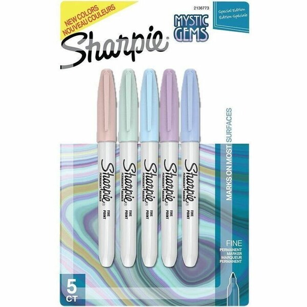 Sharpie Mystic Gems Permanent Markers, Fine Marker Point, Assorted Ink, 6PK 2136773 - main