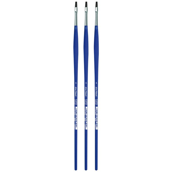 Da Vinci FORTE-Acrylics Student Brush, Synthetic, Acrylic & Oil, Flat, Series 8640, Size 4, 3PK VA-8640_4 - main