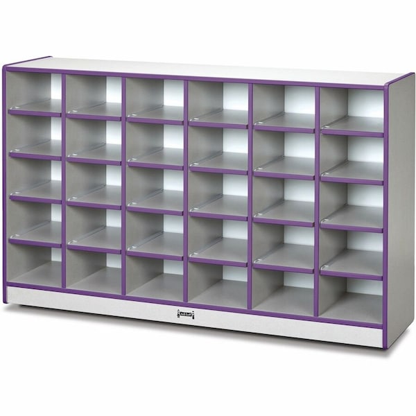 Jonti-Craft Rainbow Accents 30 Cubbie-Tray Mobile Storage, without Trays, Purple 0430JCWW004 - main