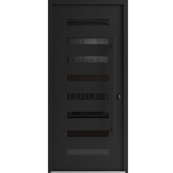 Vdomdoors Aluminum Door Iron 0188 Black Entry Steel Metal Classic Painted 36 x 80 (36 x 80)-Left Inswing IRON0188EXD-BLK-W36xH80-LH-I - main