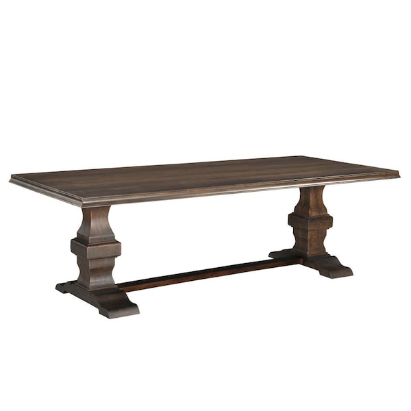 Homeroots 96" Brown Solid Wood Trestle Base Dining Table 565247 - main