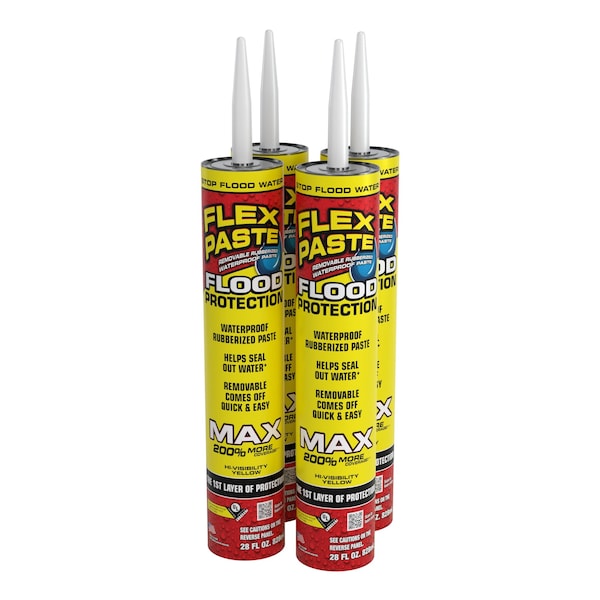 Flex Seal Flex Paste Flood Cartridge 28 fl. oz MAX Cartridge, 4PK RPSYELR28 - main