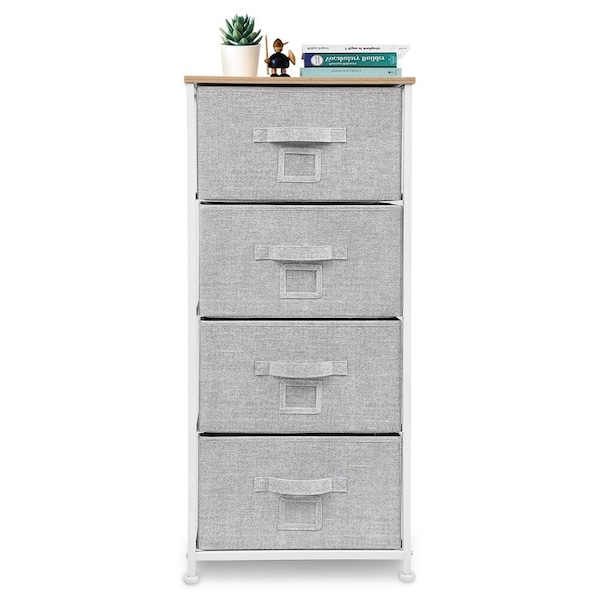 Homeroots 18in Grey Standard Accent Cabinet With Four Drawers 470364 - main