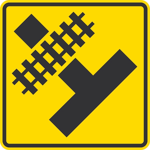 Lyle W10-3, Side Road With Tracks Symbol, 36x36, High Intensity Prismatic, Yellow G-16374-HI_36x36 - main