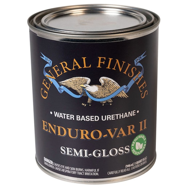 General Finishes 1 Qt General Finishes B090-QT Clear Enduro-Var II Water-Based Urethane Topcoat, Semi-Gloss 5VS - main