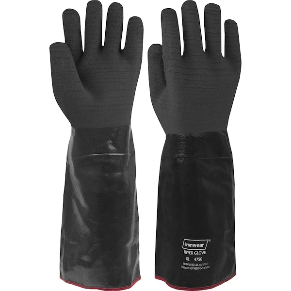 Ironwear 4750 Food Grade Level 5 Heat Resistant Fryer Glove, Non-Slip Grip, Cotton Lined, Neoprene Coating, L 4750-LG - main