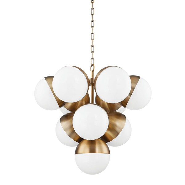 Troy Lighting Cupertino 10 Light Chandelier 26 In. Patina Brass F1526-PBR - main