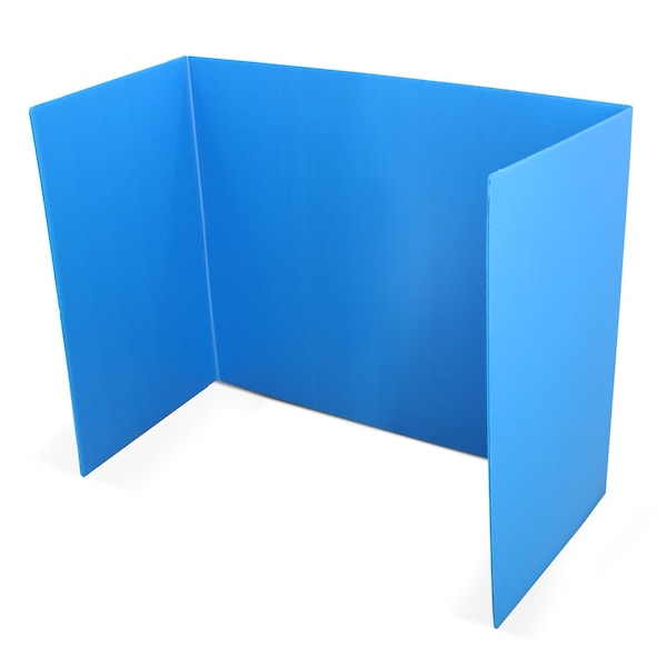 Flipside Blue Premium Corrugated Plastic Study Carrel Pack of 12 19372-12 - main