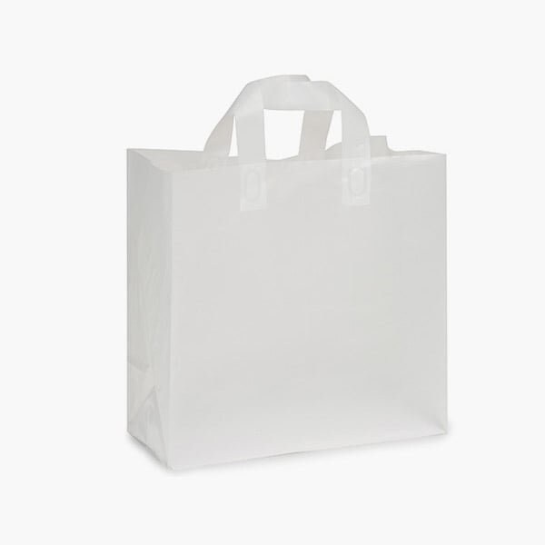 Nashville Wraps Clear Frosted Plastic Gift Bags, Market 12x6x12, 3 mil, 25PK 25MKFRP - main