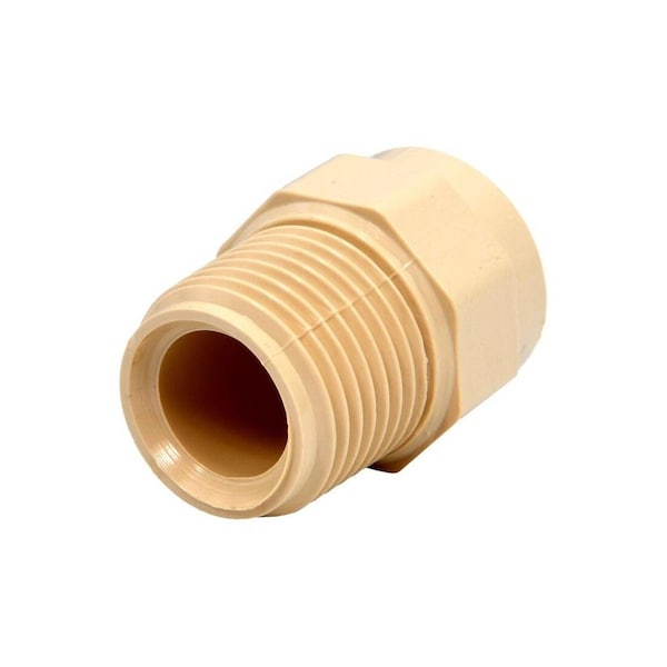 Charlotte Pipe And Foundry Male Adapter FlowGuard 1/2in MPT X 1/2in D Slip CPVC, 10PK CTS02109C0600 - main