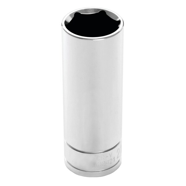 Perform Tool Socket 1/2 In Drive; 21 mm; Metric; Deep Socket; 6 Point; Polished Nickel Chrome Plated; Vanadium W32421 - main