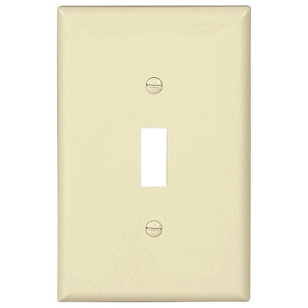 Eaton Wiring Devices Wallplate, 478 in L, 318 in W, 1 Gang, Polycarbonate, Light Almond, HighGloss PJ1LA - main