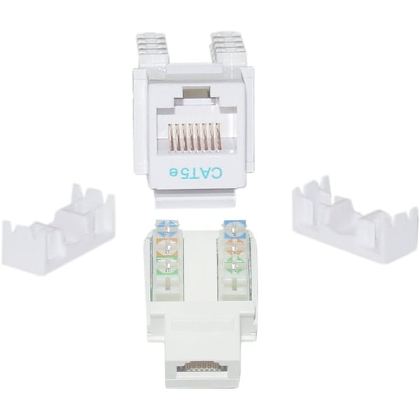 Cable Wholesale Cat5e Keystone Jack White RJ45 Female to 110 Punch Down 310-120WH - main