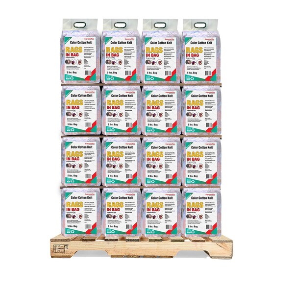 Supremeplus Recycled Color Knit T-Shirt Cleaning Rags, 800 lbs. Pallet, 160 x 5 lbs. Bags, 160PK SP-8315 - main