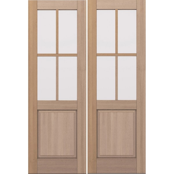 Doornmore G5004, 66.5" x 98" ( 2x32" Door) Left Hand, Mahogany SDL 4 Lite, 1/2 Lite Exterior Door G5004-SW-3296_2_LI - main