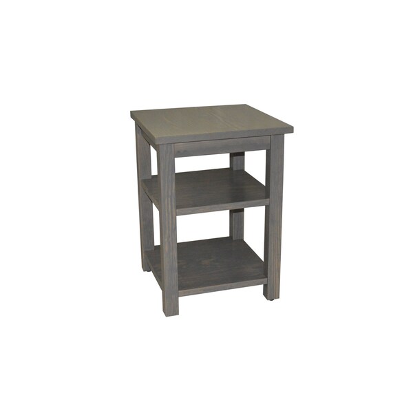 Homeroots 28" Gray Solid Wood Nightstand 548320 - main