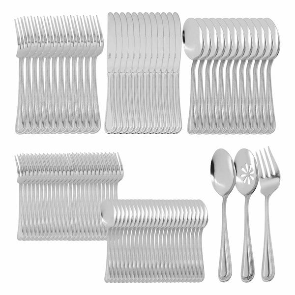 Gibson Home 87 Piece Stainless Steel Flatware and Serving Utensil Set in Silver 750122125M - main