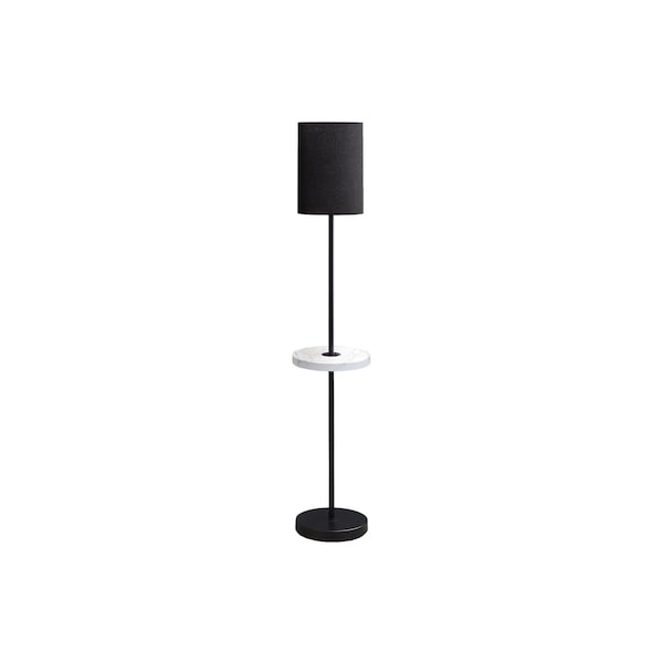 Monarch Specialties Lighting, 62"h, Floor Lamp, Usb Port Included, Black Metal, White Marble, Contemporary, Modern I 9691 - main