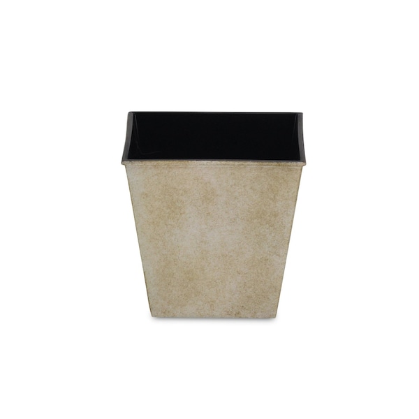 Homeroots 5in Cream Recycled Plastic Indoor Outdoor Square Pot Planter 488253 - main