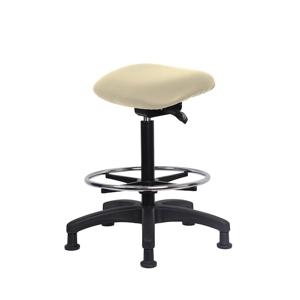 Blue Ridge Ergonomics Vinyl Sit-Stand-Standing Height with Chrome Foot Ring Stat Glides in Adobe White Trailblazer Vinyl VSTSS-RG-CF-RG-8501 - main