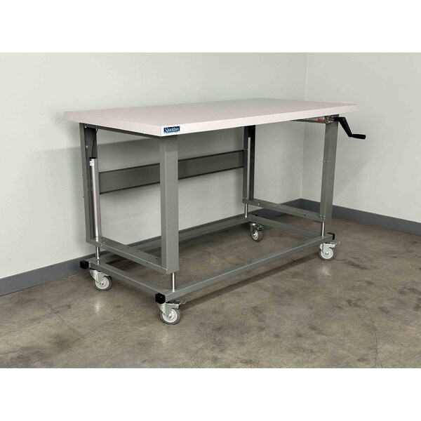 Stackbin Hand Crank Workbenches, 72"W, Adj.H, 1000lb E7236-4000-VB - main
