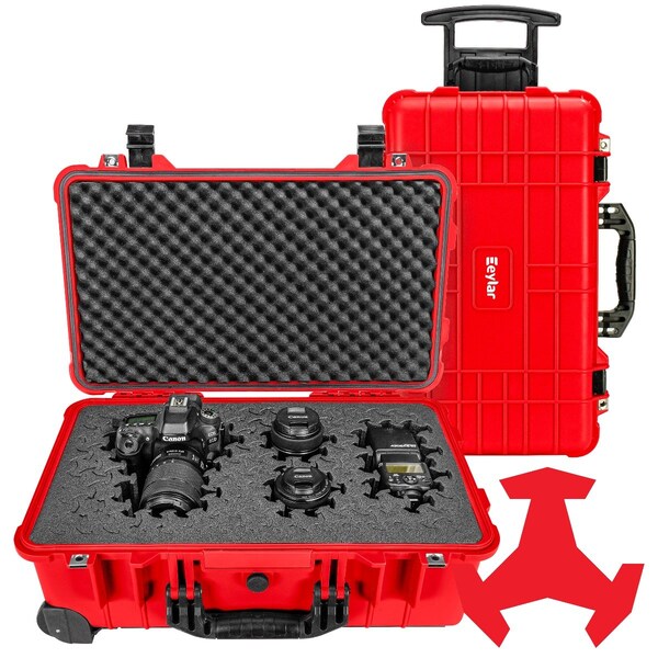 Eylar 22in Carry-On Roller Hard Case With Ragar Reconfigurable & Reusable Crosslinked Foam Insert SA00034-RED-RG-XP - main