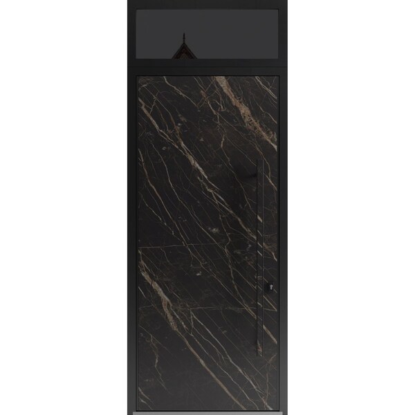 Vdomdoors Steel Door Dekton 0118 Natural Noir 96”/ Top Exterior Window Sidelite Entry Door Painted W36xH96+ DEKTON0118EXD-NOIR-W36xH96+16-LH-I - main