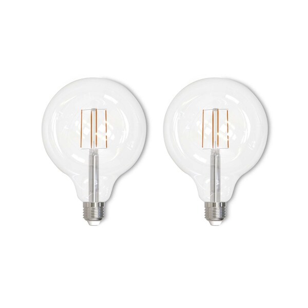 Bulbrite 60-Watt Equivalent G40 Clear Dimmable Edison LED Light Bulb Warm White, 2PK 861573 - main